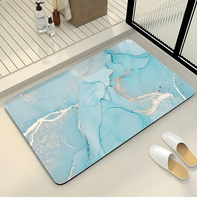 y Diotomite stone bath mat anti slip shower bathroom carpet absorbent floor mat quick drying toilet carpet door washable 240823