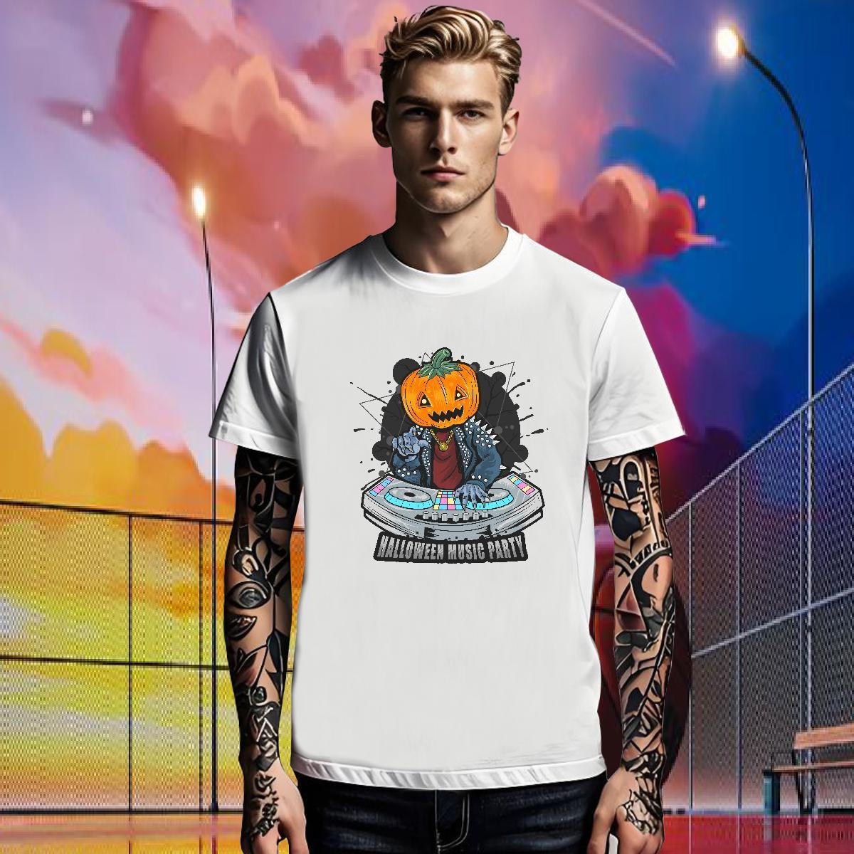 Fashion Casual Men Tshirts halloween Casual Daily Wear 230g Pure Cotton Tee Shirt Round Neck Short Sleeve Cool T-Shirts Black White