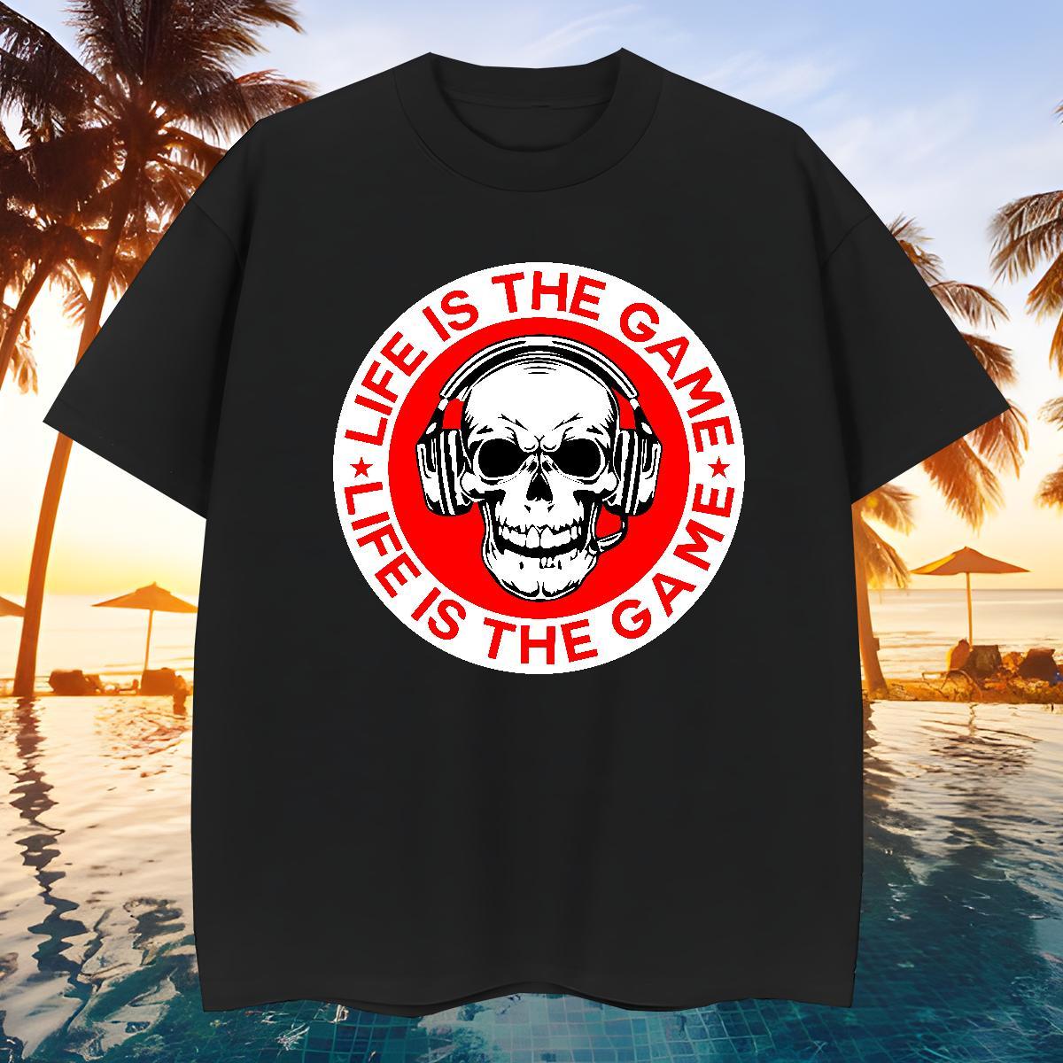 Wholesale Mens T Shirts 230g Cotton skull Sport Custom Big Size O Neck Short Sleeves Tshirts Fashion Designer Tee Shirt