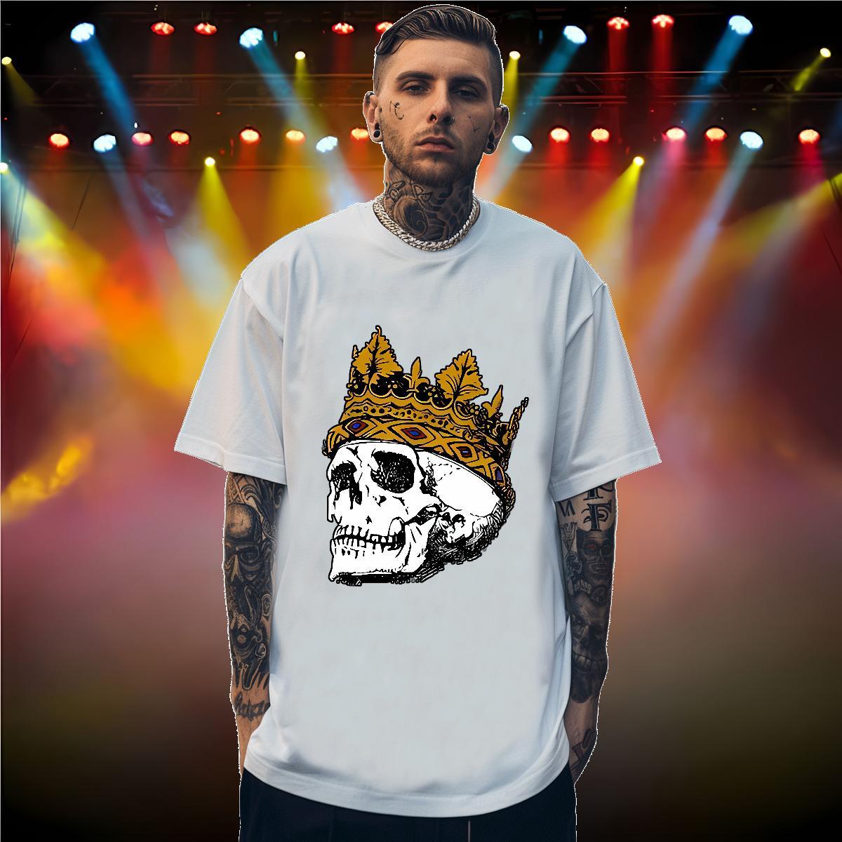 Cool T Shirt For Man 230g 100% Cotton crown Casual Beach DIY Breathable Crew Neck Mens Tshirts Wholesale Tops Tees