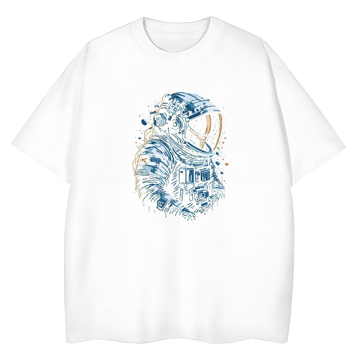 Lady Woman Tshirt 230g Pure Cotton universe Casual Daily Wear T shirt O Neck Short Sleeves Customized Clothes Shirt