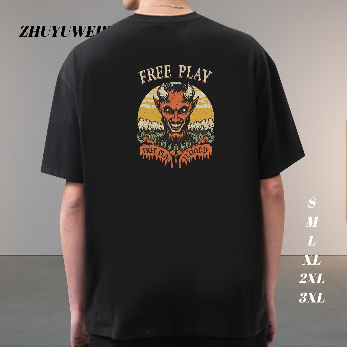 Cool Design Men T Shirts 230g Cotton skull Hip Hop Street Custom Print Plus Size Breathable Short Sleeve Tshirts 2024 Designer Tee Shirt