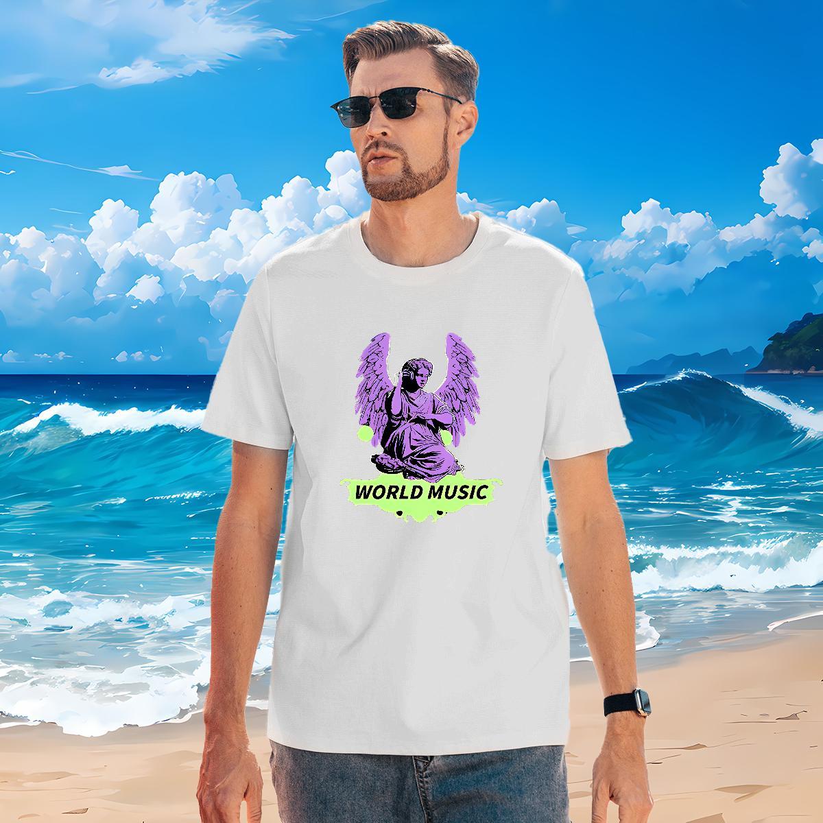 TOP Quality T Shirt For Man 230g 100% Cotton person Daily Outfit Customized Print Round Neck Short Sleeve Men Tshirts Fashion Tee Shirt