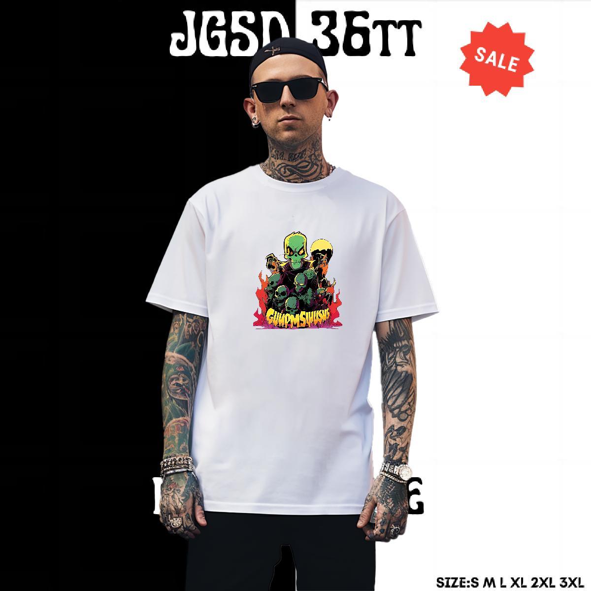 Unisex T Shirts Men 230g 100% Cotton skull Anime Printing Street Asian Size Breathable Short Sleeve Tshirts 2024 Designer Tops Shirt