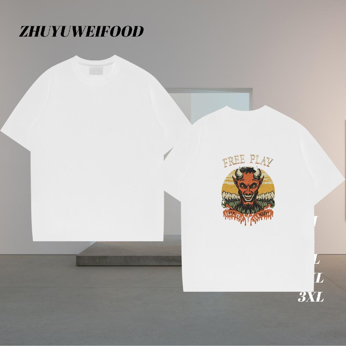 Cool Design Men T Shirts 230g Cotton skull Hip Hop Street Custom Print Plus Size Breathable Short Sleeve Tshirts 2024 Designer Tee Shirt