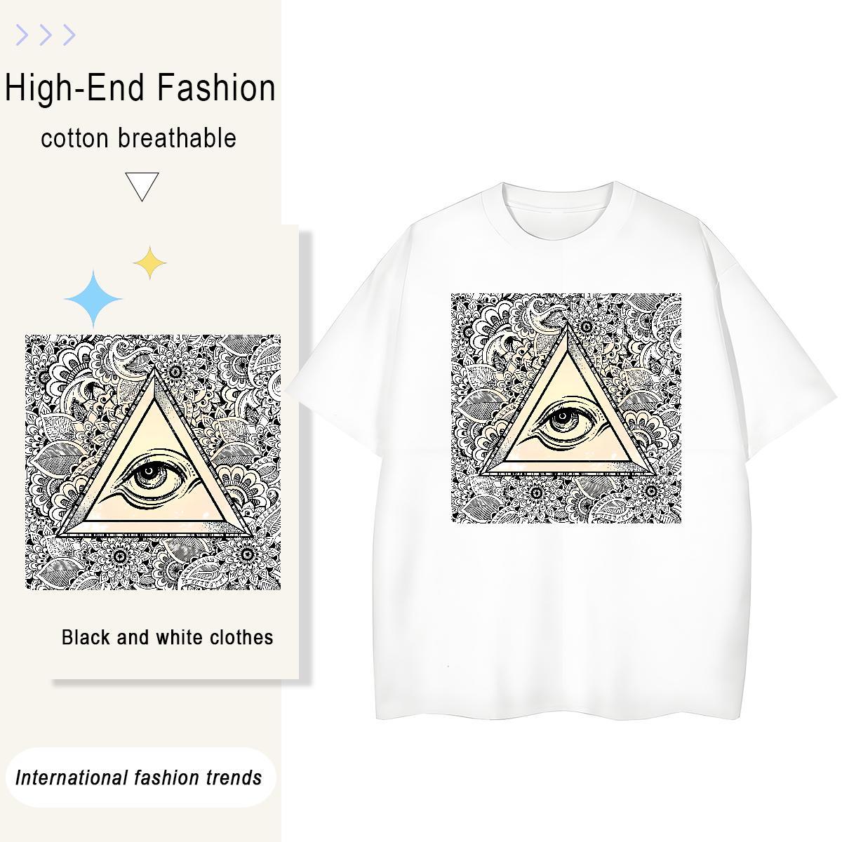 Designer T Shirt For Man 100% Cotton 230g eye of the devil Sport Cartoon Print Breathable Crew Neck Men Tshirts 2024 Summer Tops