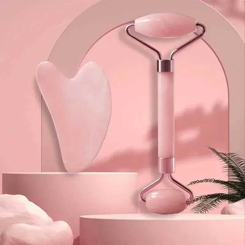Face And Neck Massager Resin Roller Beauty Scraping Double-ended Massage Stick To Unblock And Relax Non-rose Crystal Jade CL240825