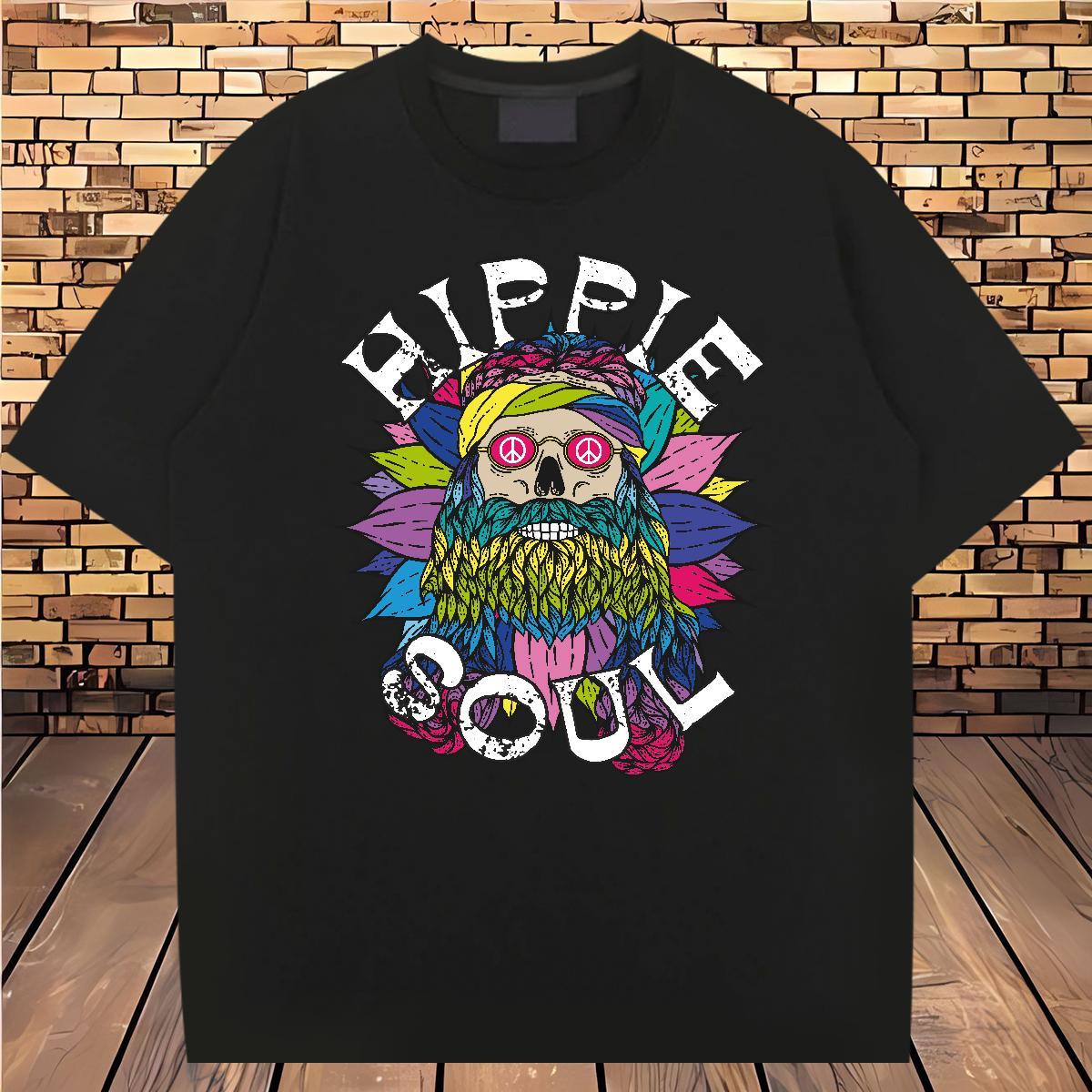 Cool Design Man T Shirts 100% Cotton 230g skull High Street Hip Hop White Plus Size Breathable Men Tees 2024 Designer Top Tees