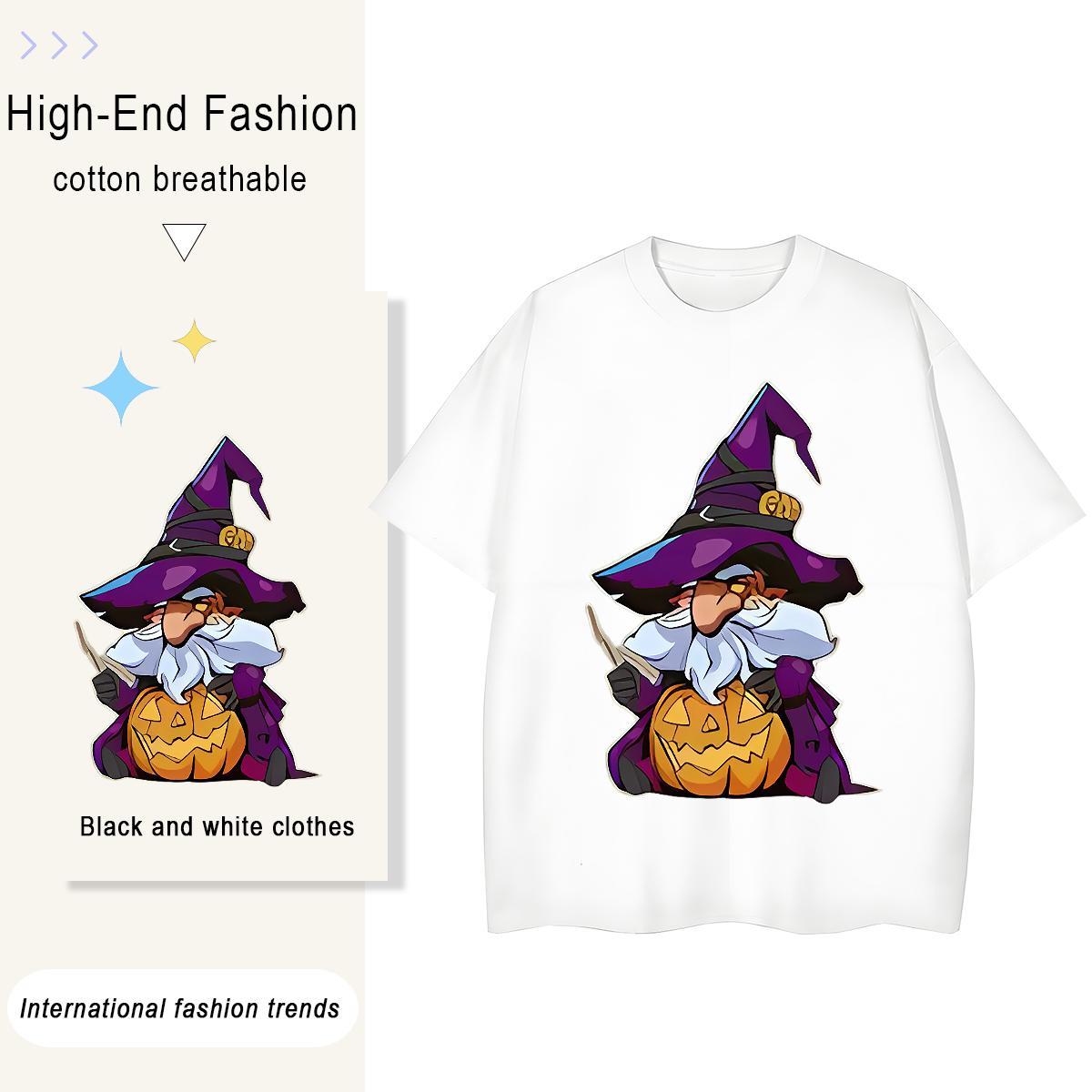 2024 Couples T Shirts halloween Street Casual 100% Cotton 230g Clothes Crew Neck Breathable Popular T Shirt For Man Anime