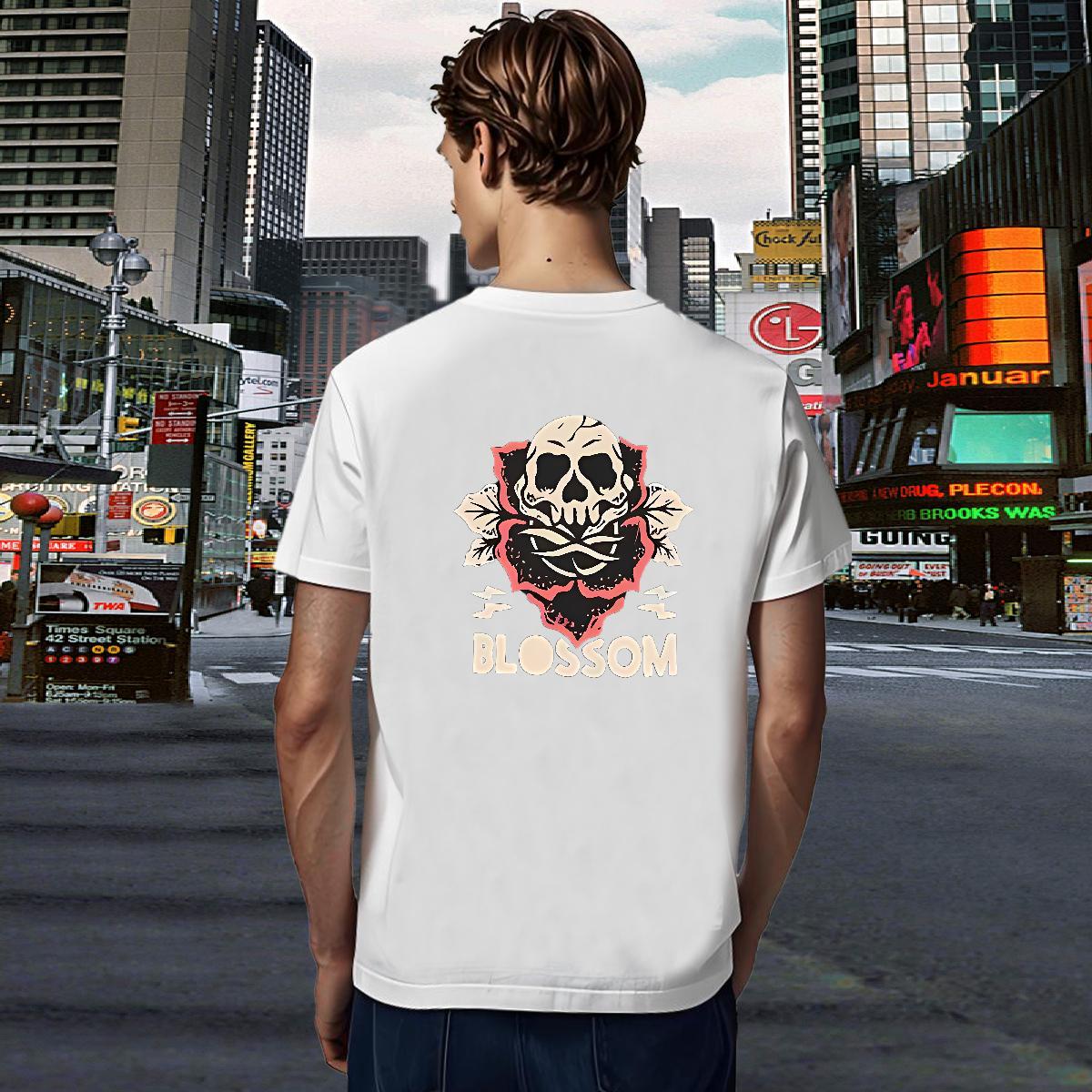Unisex T-Shirts for Men 100% Cotton 230g halloween Street wear Hip Hop Custom Big Size Crew Neck Men Tshirts 2024 Designer Clothings