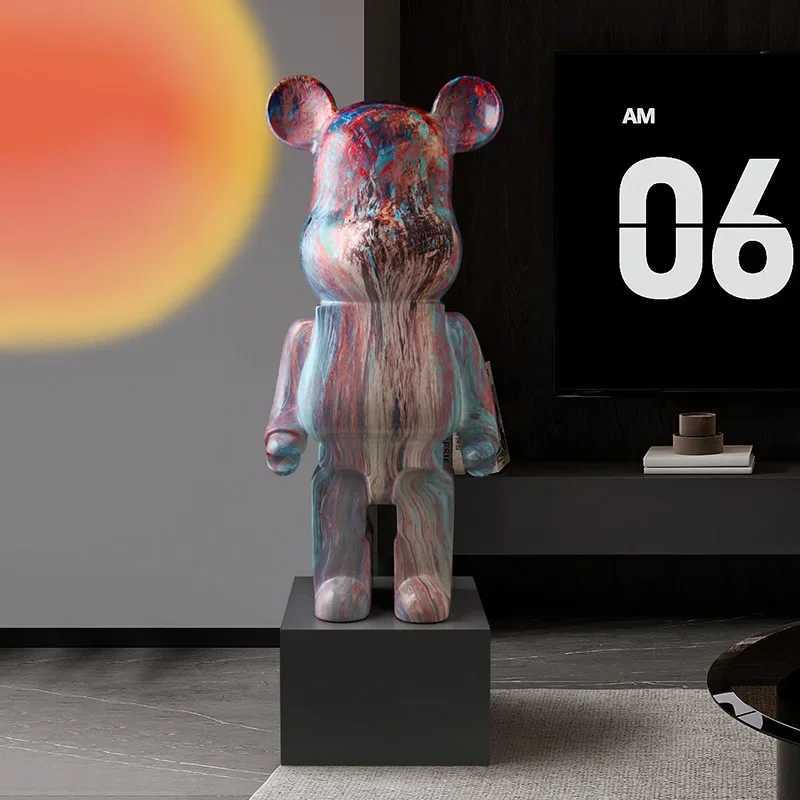 Large 80cm Creative Lamp Luxury Violent Bear Piji Bank Floor Vertical Decoration Living Room Decoration TV Cabinet Fluid Bear W240823