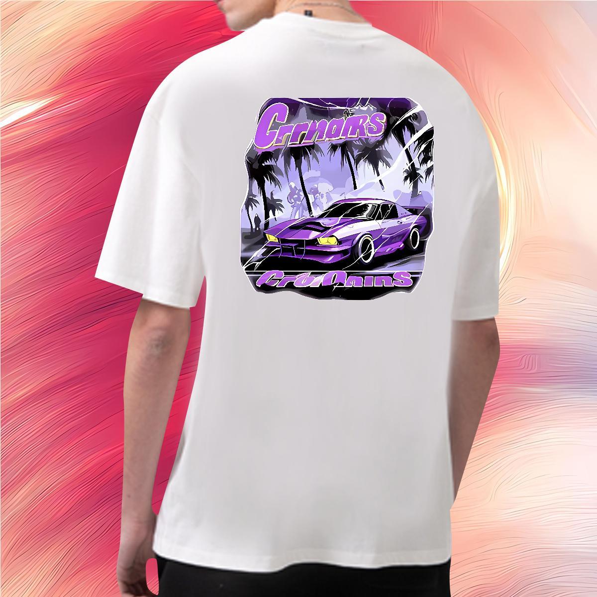 Soft T-Shirts 230g 100% Cotton car Summer Casual Custom Cartoon O-Neck Short Sleeve Tshirt for Man Woman New Tops Tees