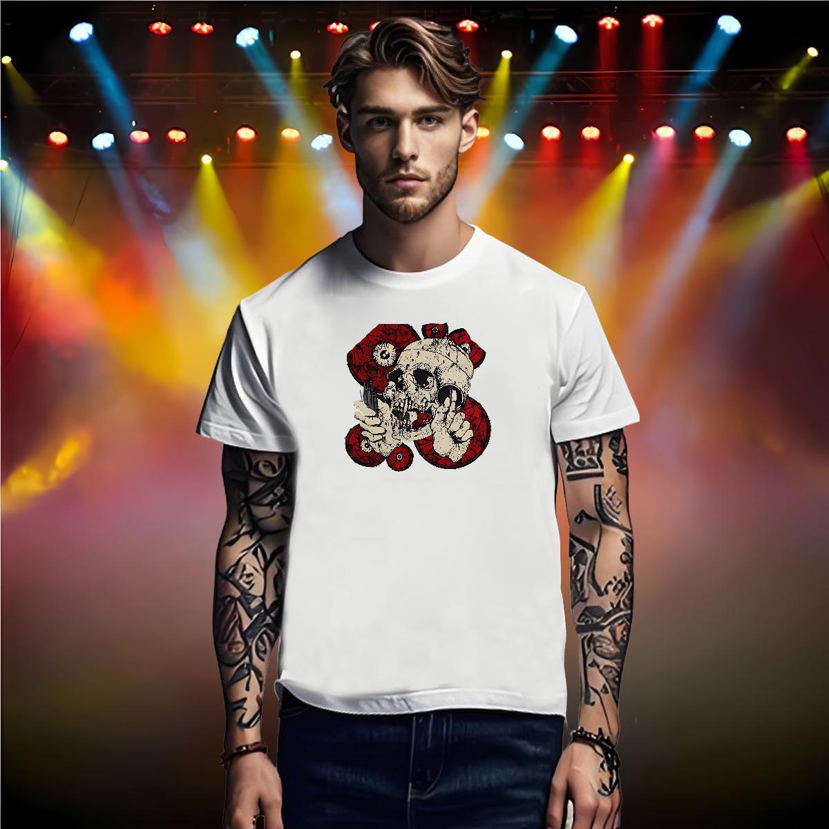 Cool Man T Shirts 230g Cotton skull Spring Summer Custom Print Plus Size Breathable Crew Neck Mens Tshirts New Tees Shirts