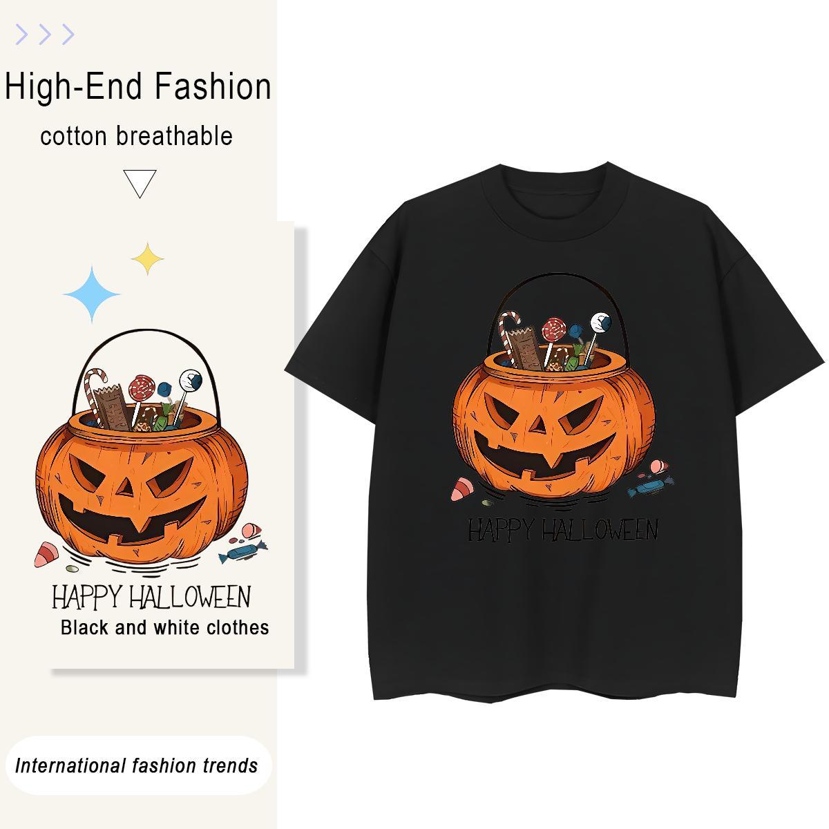 New Designer Men Tops Tees halloween Summer Casual 230g Pure Cotton Top Tees O-Neck Short Sleeve Comfortable T-Shirts DIY Logo Oversized