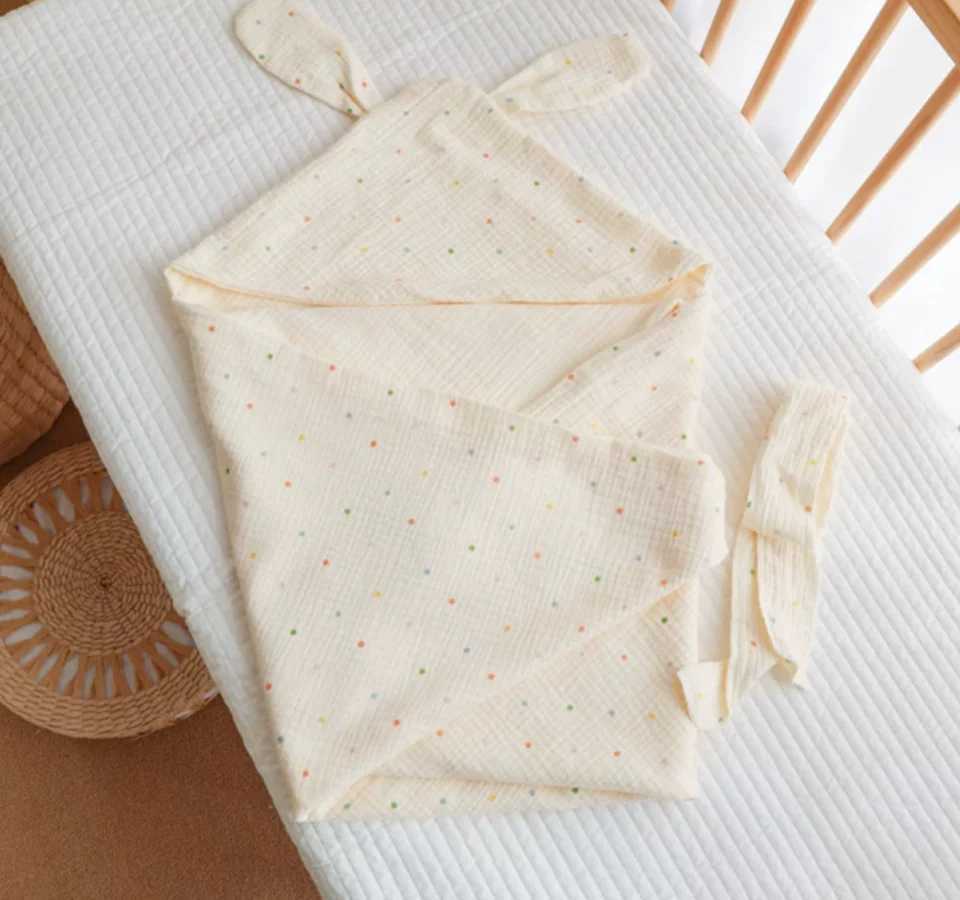 4 Layers Muslin Baby Swaddle Blanket Newborn Summer Cotton Soft Envelope Cocoon Baby Wrap Sleeping Bags Infant Swaddling Me 90cm M240824
