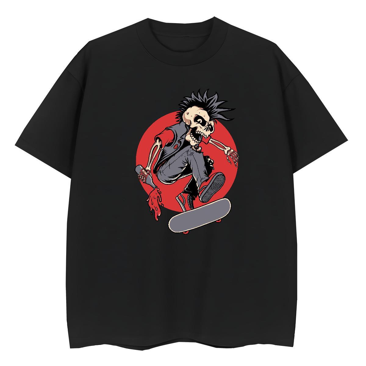 Cool T-Shirts for Men 230g 100% Cotton skateboarding Daily Outfit Custom Big Size Breathable Short Sleeve Men Tees Casual New Tops Shirt