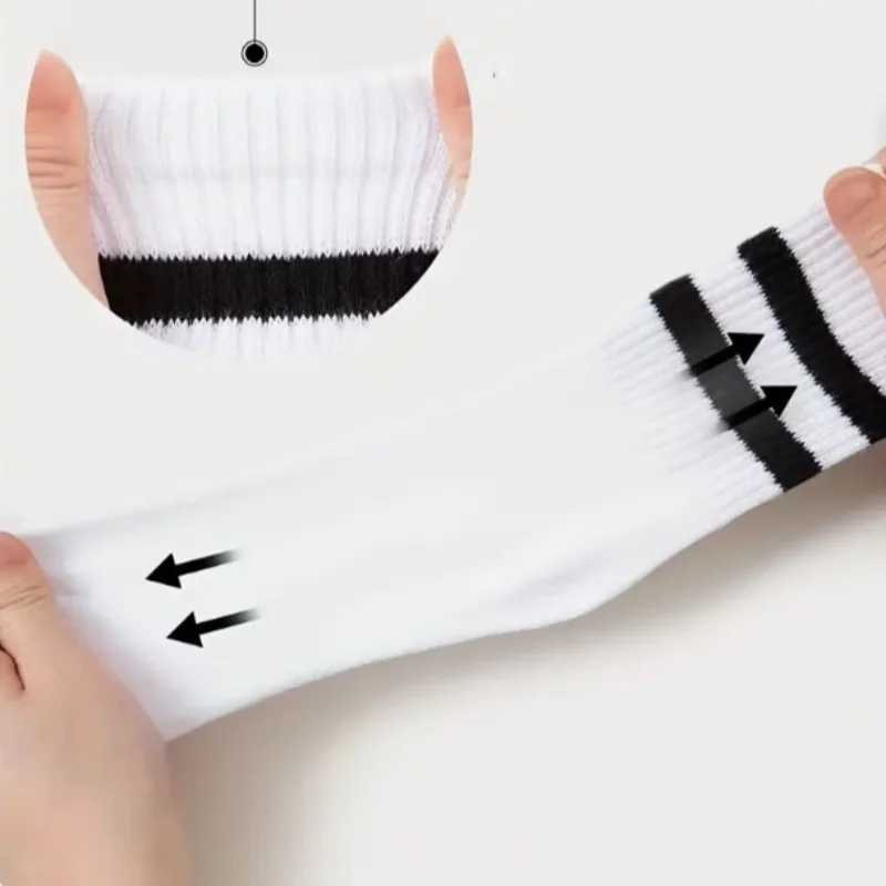 10 pairs of autumn and winter style children breathable simple style college style striped children tube socks men and women CL240824