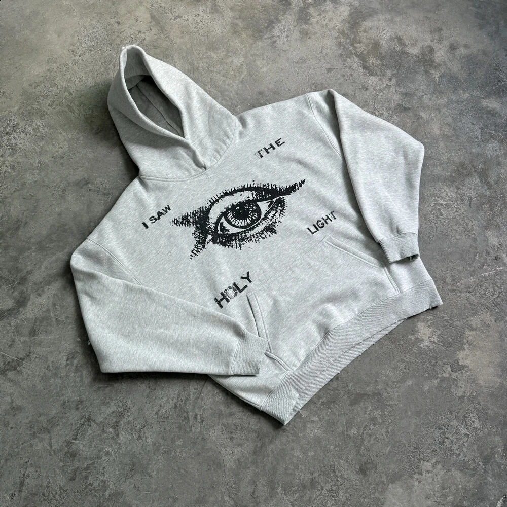 Yao888 Retro Hoodie Mens Top 100% Cotton Wool Simple Graphic Printed Niche Extra Large Floral Sportswear 240823