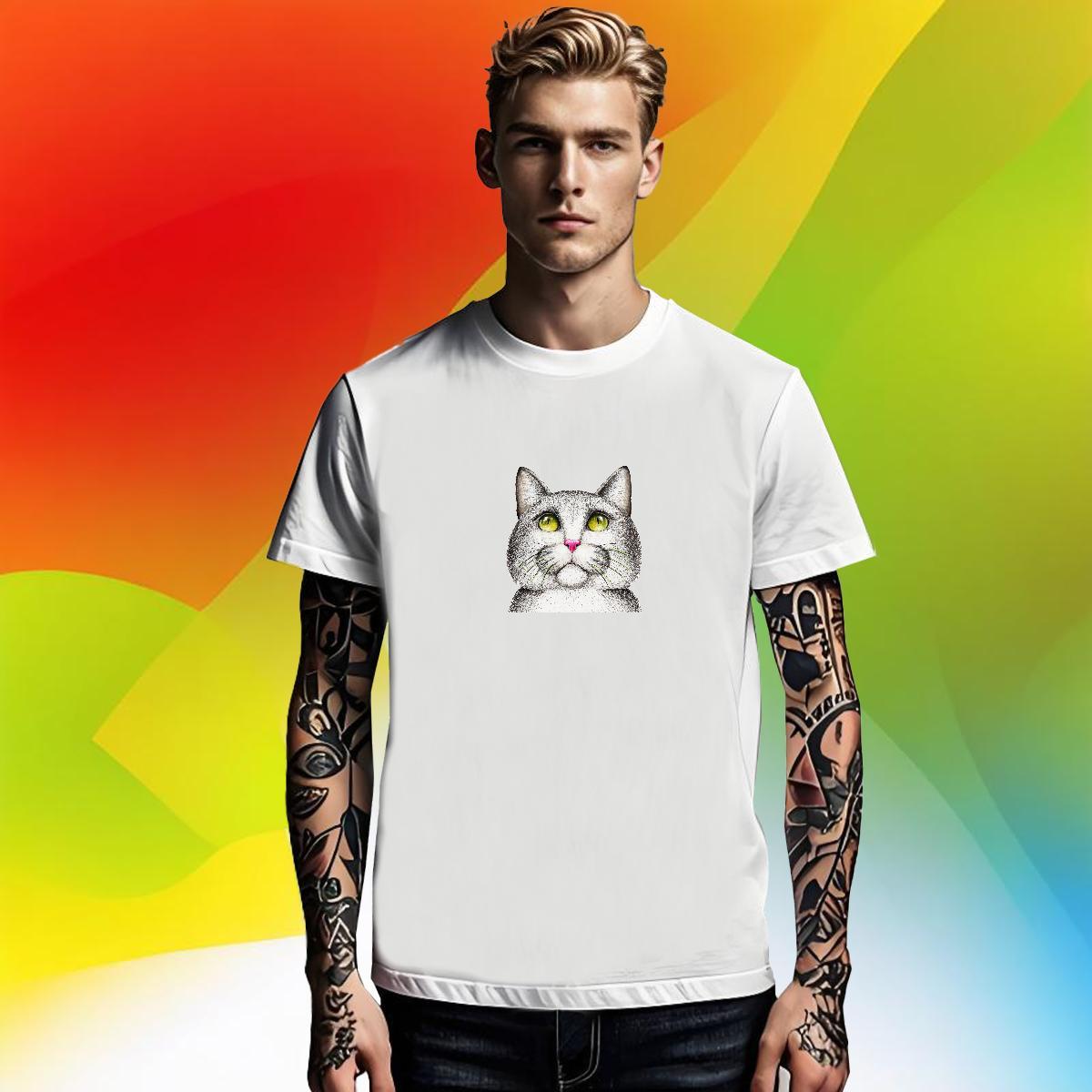 Classic Couples T Shirts cat Anime Printing Street 230g Cotton Tees Breathable Short Sleeve Comfortable T Shirts Men Plus Size Custom