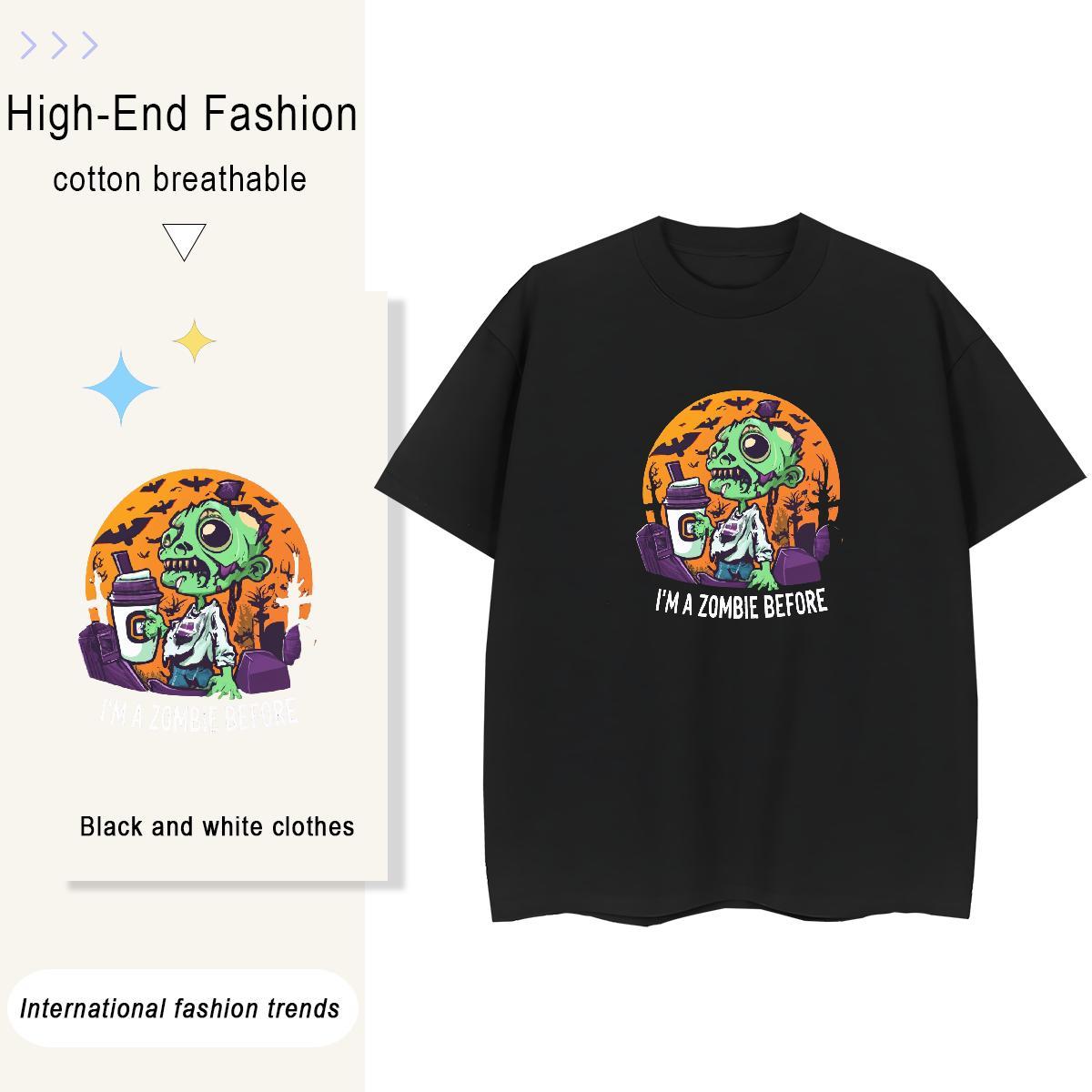 Classic Man T Shirts 230g Cotton skull Summer Casual Asian Size O-Neck Short Sleeve Mens Tshirts Stylist Tops Tees