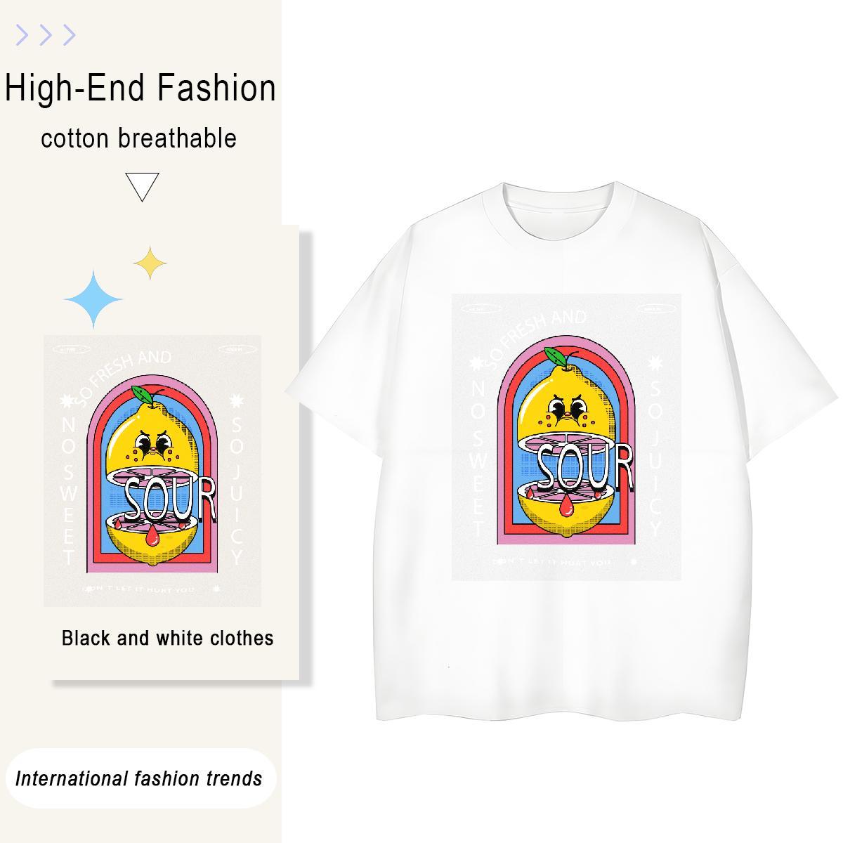 Designer Nice Women Tshirts 230g 100% Cotton sour Street T-Shirts for Women O Neck Short Sleeves Cartoon Anime Tops Shirt