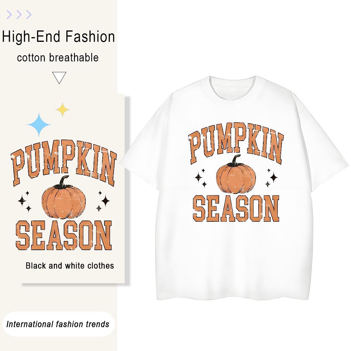 Classic Mens Tshirts pumpkin Daily Outfit 230g Pure Cotton Clothings O Neck Short Sleeves Soft Mens T Shirts Custom Printed