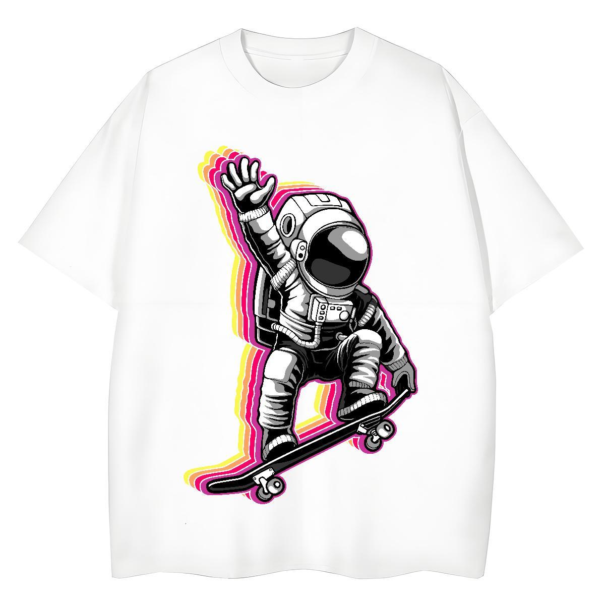 Soft Lady T shirt 100% Cotton 230g skateboard Sports Street Wear T Shirts Women O Neck Short Sleeves Cartoon Printing L-4XL Tshirts