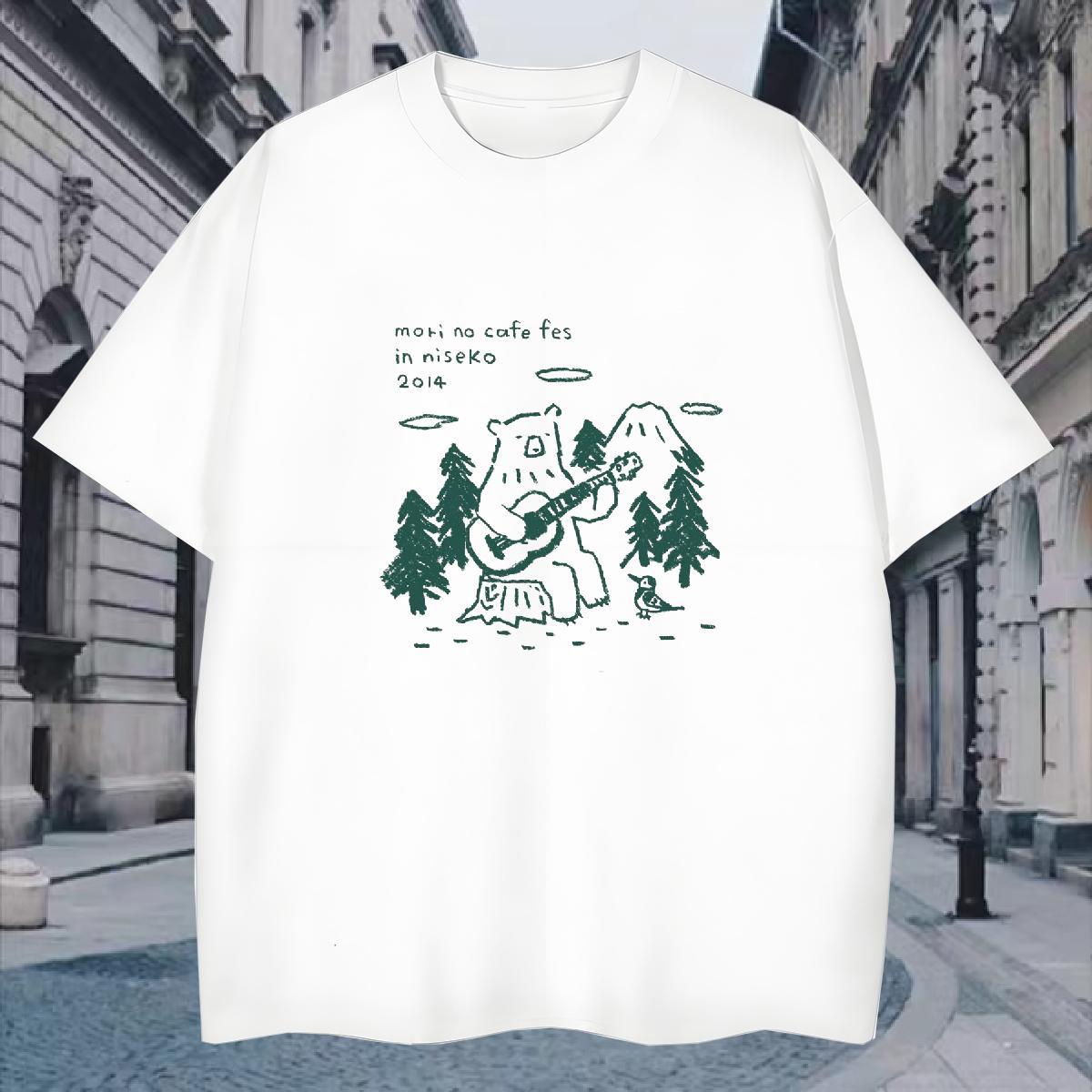 Loose Men T Shirts 100% Cotton 230g beach High Street Hip Hop DIY Printed Breathable Short Sleeve Men Clothes T-Shirt Fashion Tops Shirt