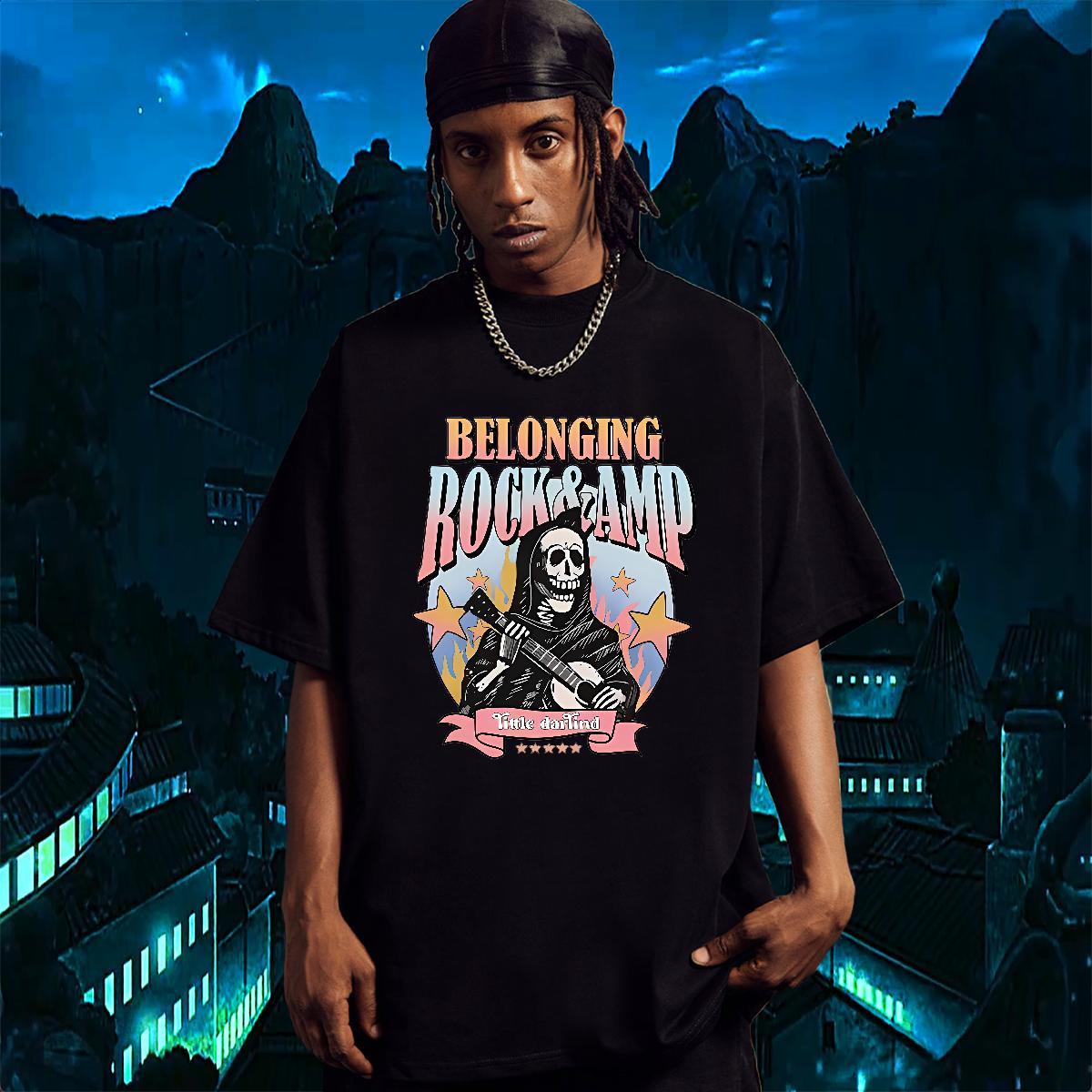 Free Shipping Mens T Shirts 100% Cotton 230g skull Outdoor Black Oversized Round Neck Short Sleeve Men Clothes T-Shirt 2024 Designer Tops Shirt