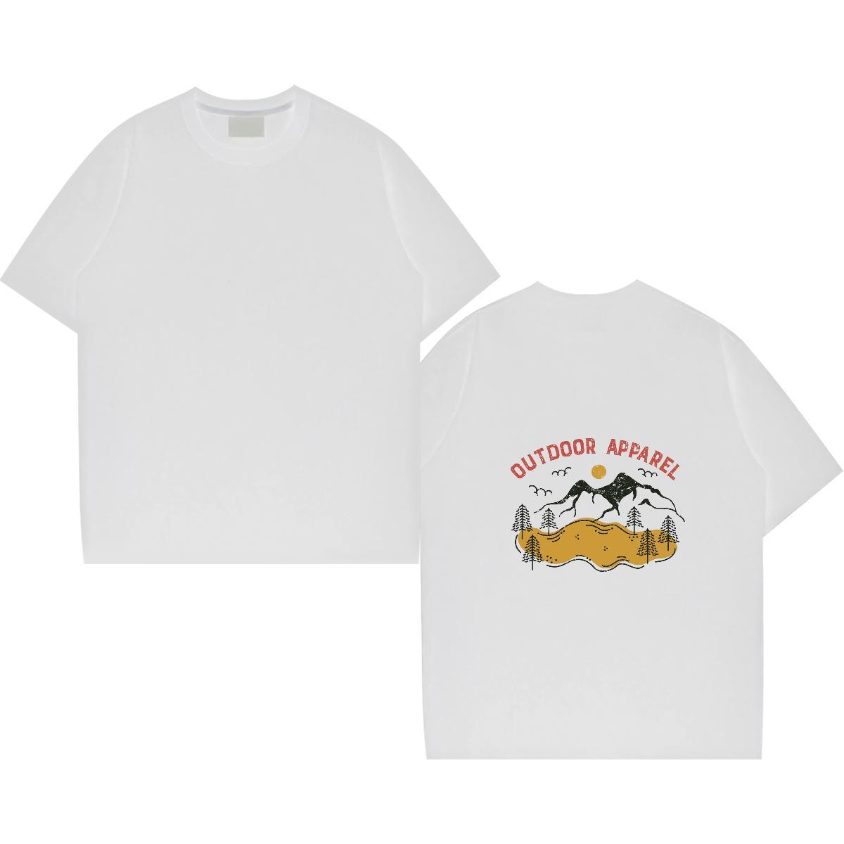 Cool T Shirt For Man 230g 100% Cotton mountains Casual Custom Print Plus Size Crew Neck Breathable Men Clothes T-Shirt 2024 New Tops Tees