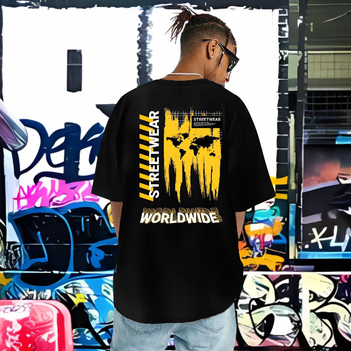 Soft T-Shirts for Men 230g Cotton letter Casual Black Oversized Breathable Crew Neck Tshirts Stylist Tops Tees