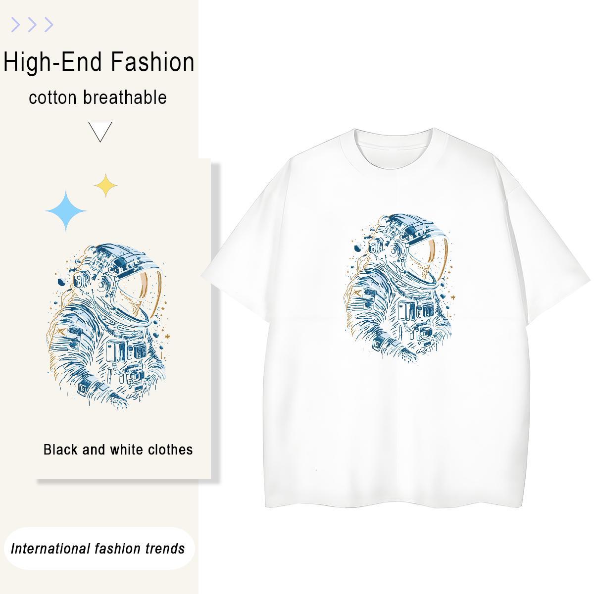 5A Women Tshirts 230g Pure Cotton universe Outdoor T Shirts Women Breathable Short Sleeve DIY Logo Tee Shirt