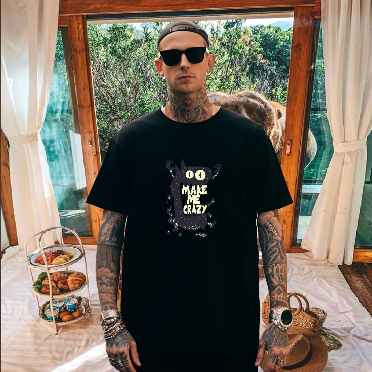 Cool Design T shirt 230g Pure Cotton ET Hip Hop Street Custom Printed Short Sleeve O-Neck Men Tops Tees DIY Top Tees