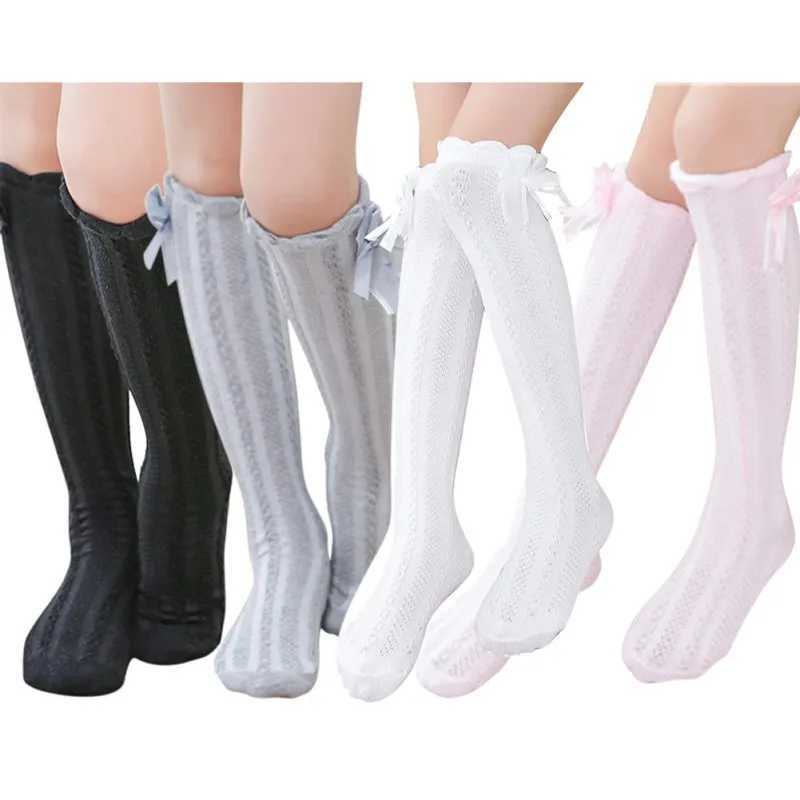 Baby Girls Knee High Socks Long Kids Soft Cotton Ruffle Lace Socks Children School Uniform Socks Mid-calf Socks Leg Warmers CL240824