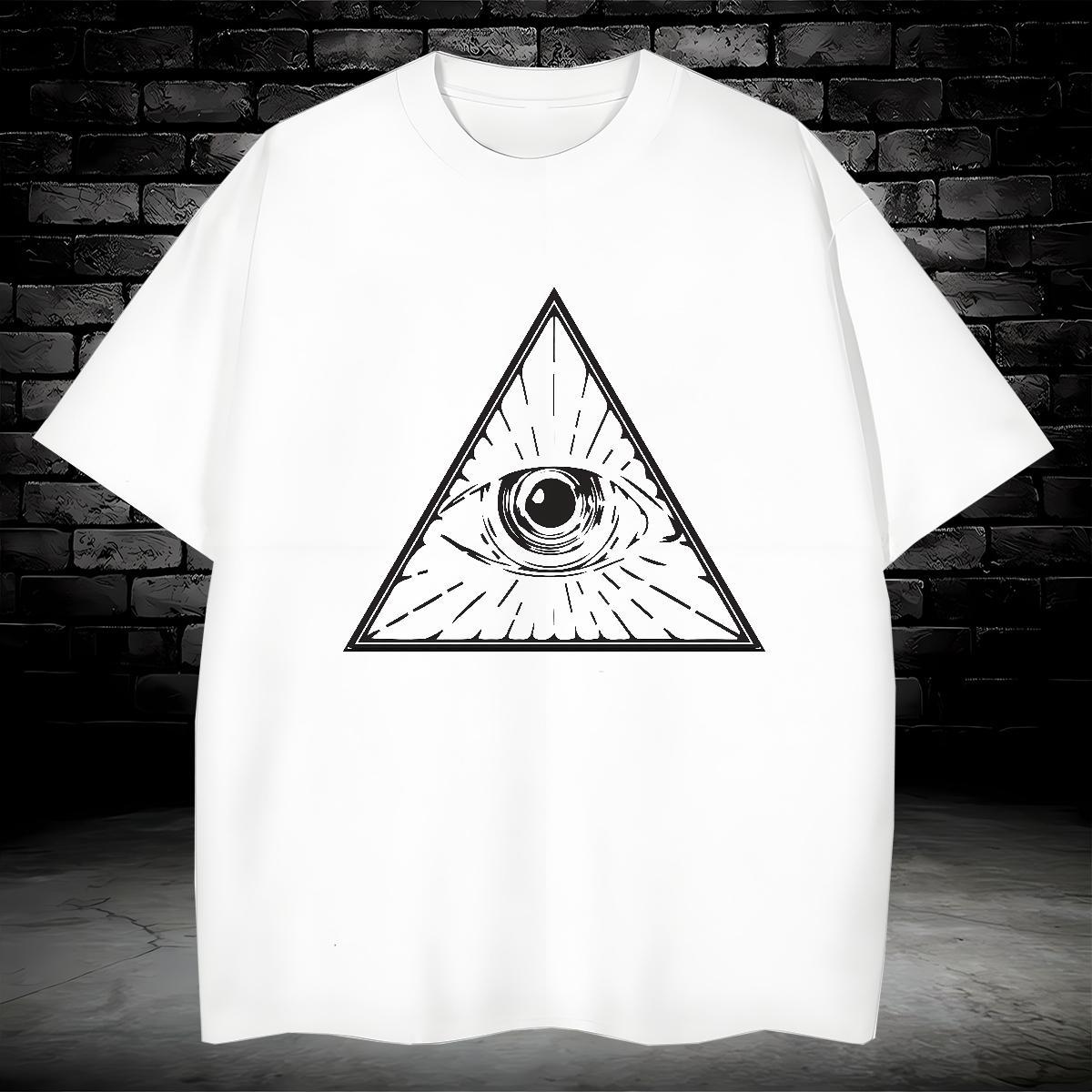 Loose Fit T-Shirts for Men 230g 100% Cotton eye of the devil Home Outdoor Custom Anime Breathable Short Sleeve Men Tops Tees 2024 New Tops Shirt