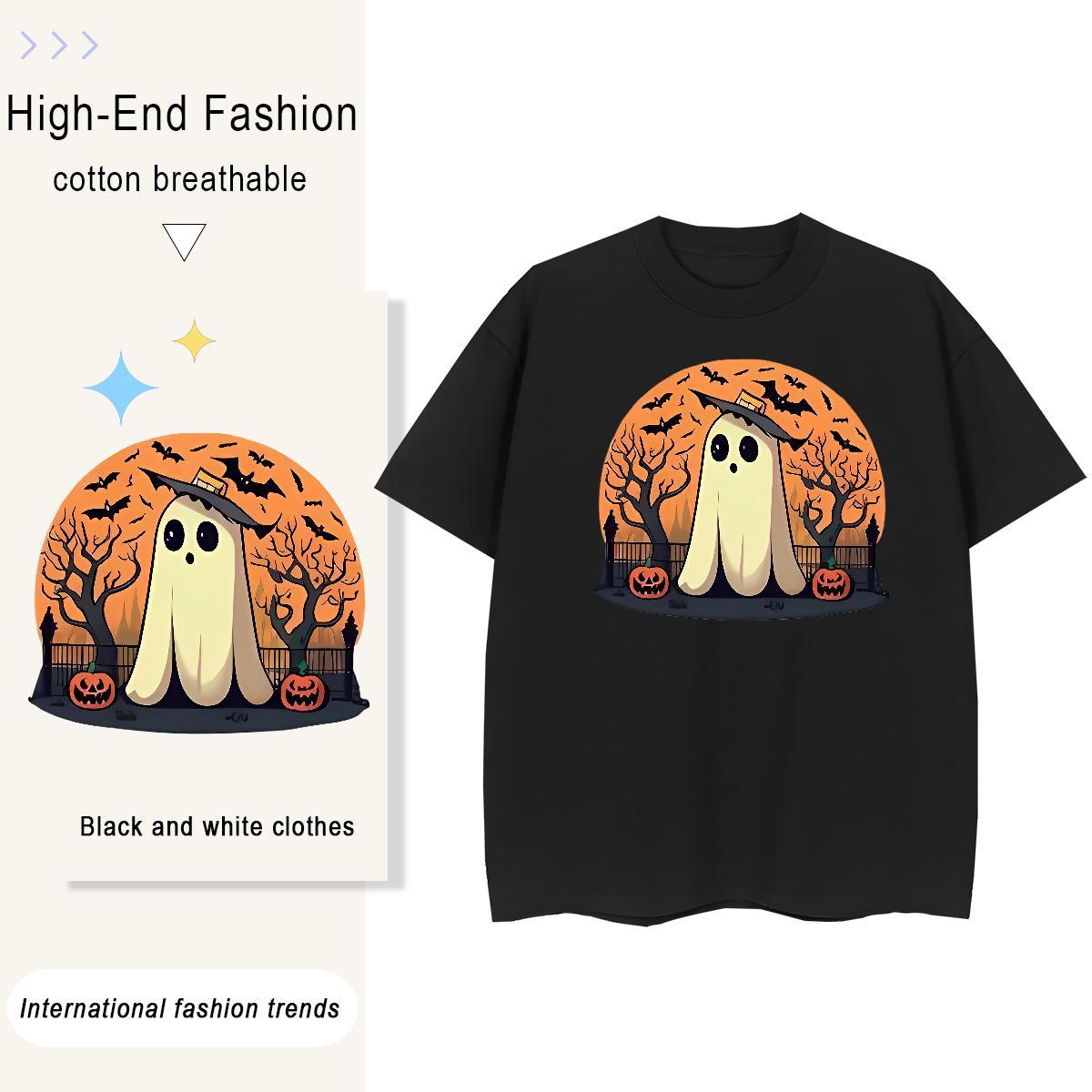 Fashion Designer Men Clothes T-Shirt halloween Outdoor 230g 100% Cotton Tops Tees Crew Neck Breathable Classic Men T Shirts Floral Print
