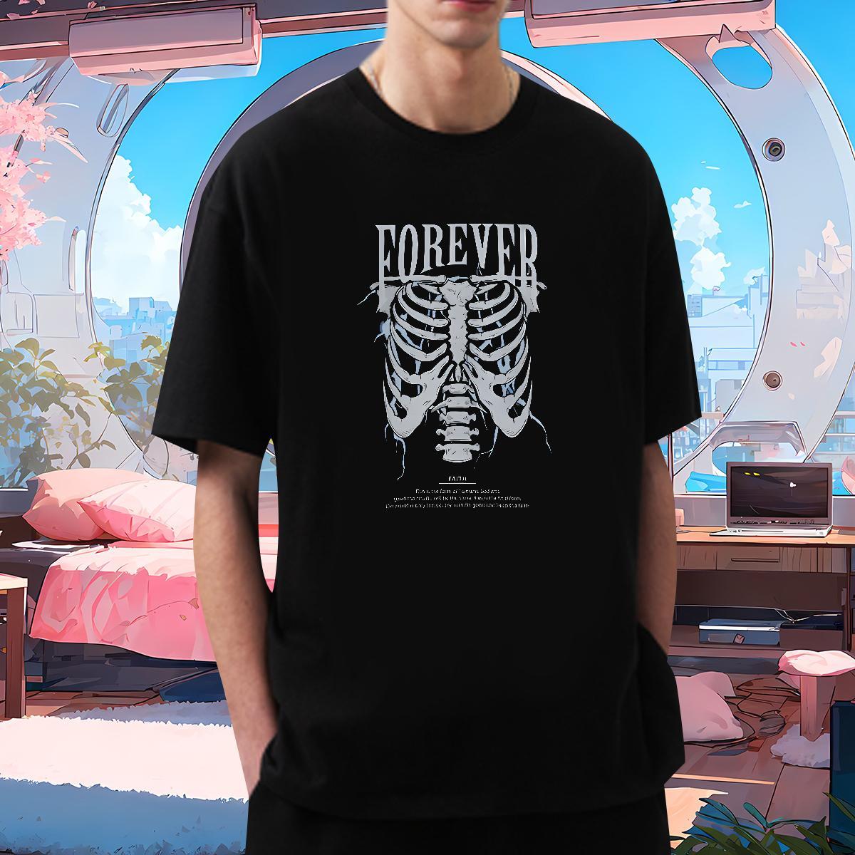 TOP Quality T-Shirts for Men 230g Cotton skull Spring Summer Custom Big Size Breathable Crew Neck Couples T Shirts 2024 Tops Tees