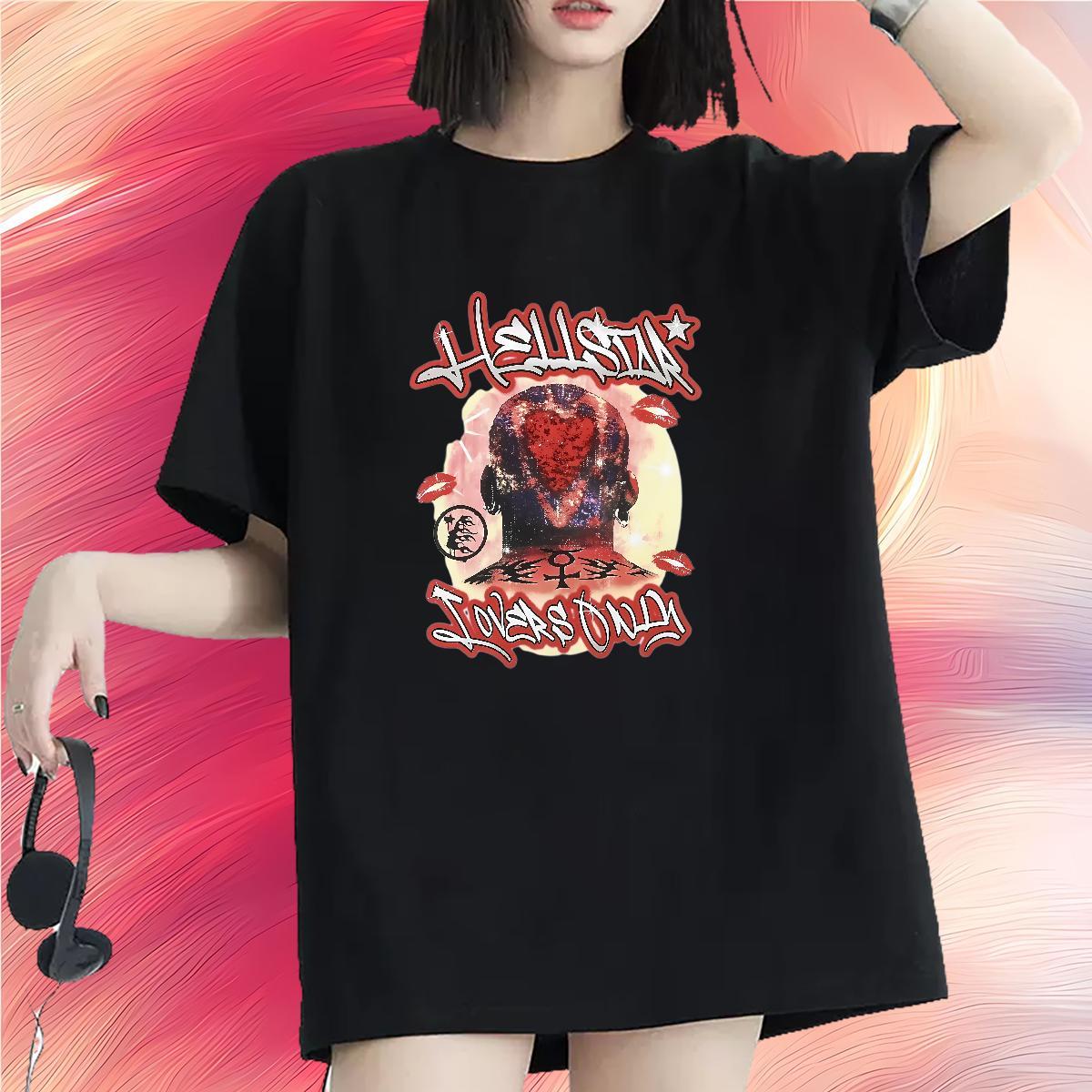 Lady Woman Tshirt 230g Pure Cotton icon Home Outdoor T shirt Round Neck Short Sleeve DIY Anime Printed Tshirts