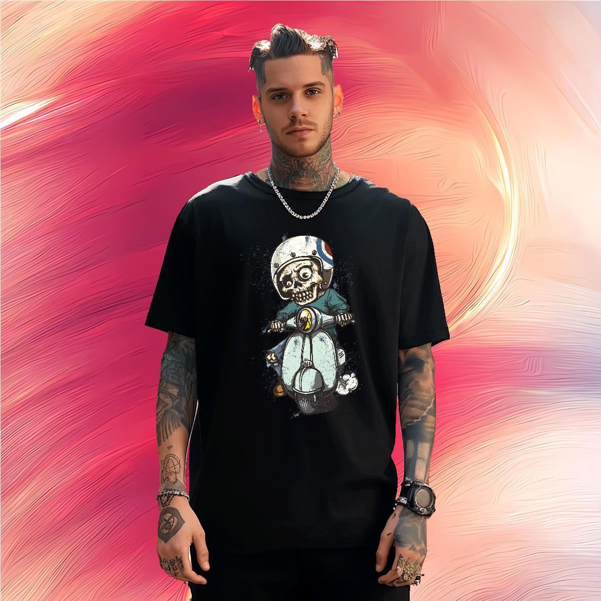 Classic Mens T Shirts 100% Cotton 230g skull Sports Casual Black White Breathable Soft Men Tshirts Fashion New Tees
