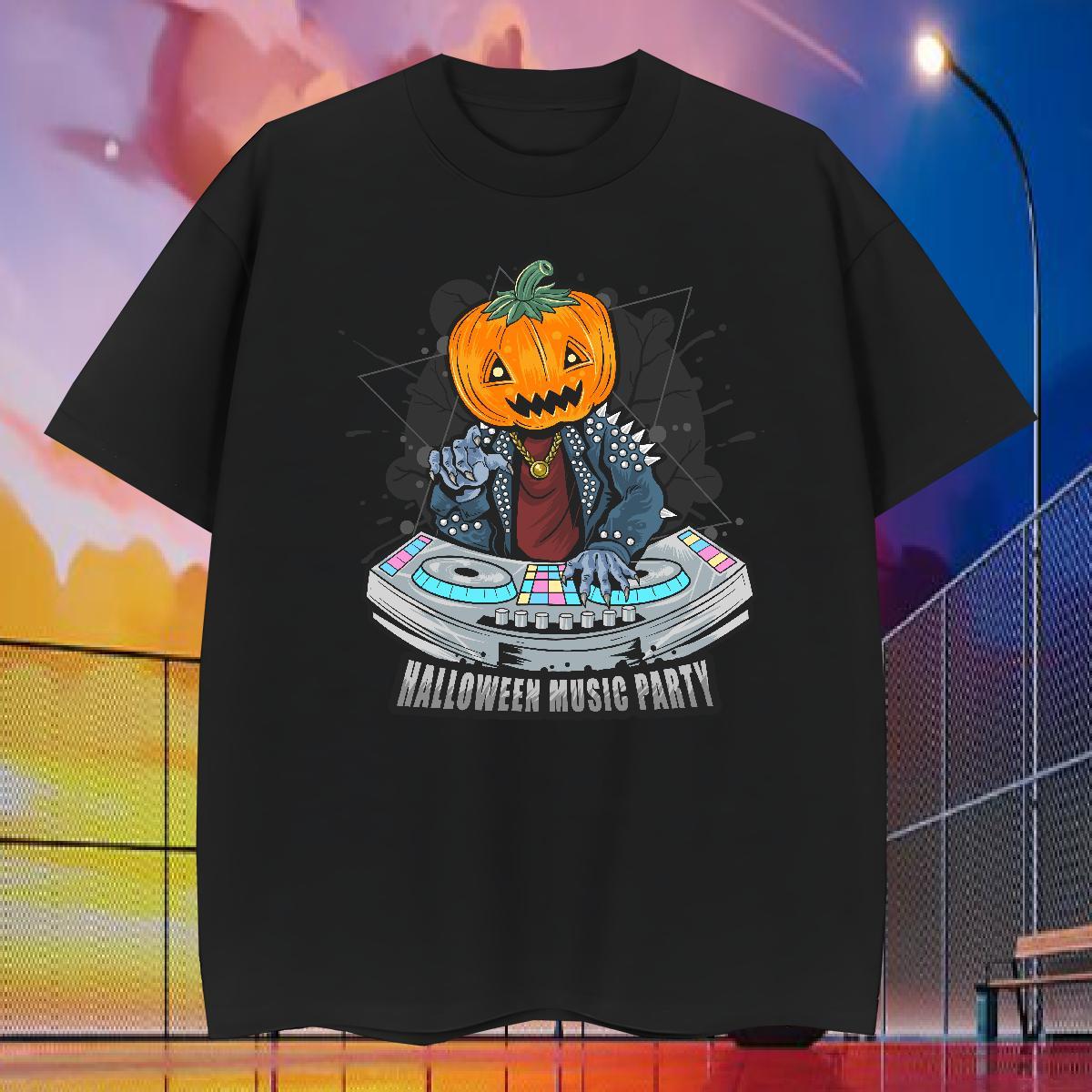 Fashion Casual Men Tshirts halloween Casual Daily Wear 230g Pure Cotton Tee Shirt Round Neck Short Sleeve Cool T-Shirts Black White