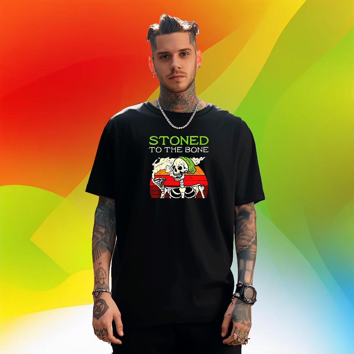 Cool Design T Shirts Men 230g Pure Cotton skull Street Casual Black White Breathable Short Sleeve Mens Tshirts New Tees