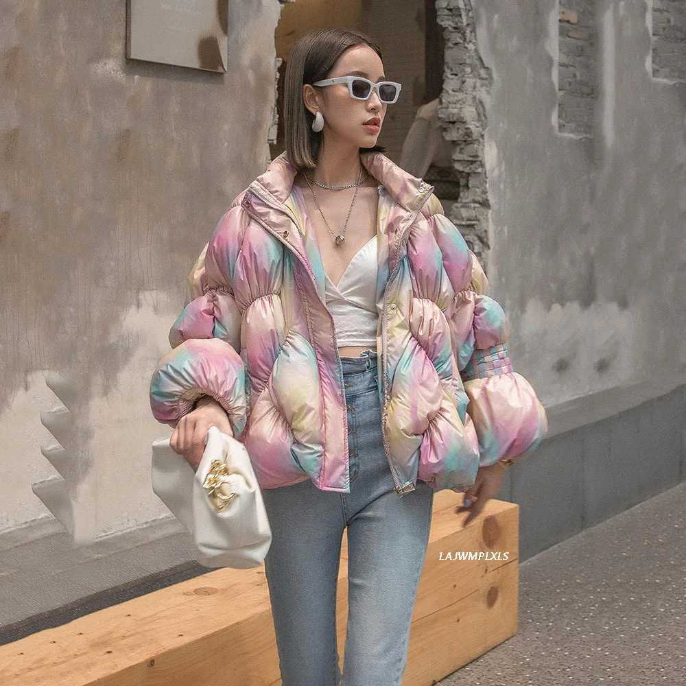 Women's Down Parkas High quality 203 new 90% white duck down jacket stand up collar short feather jacket womens winter warm bubble thick jacket Y