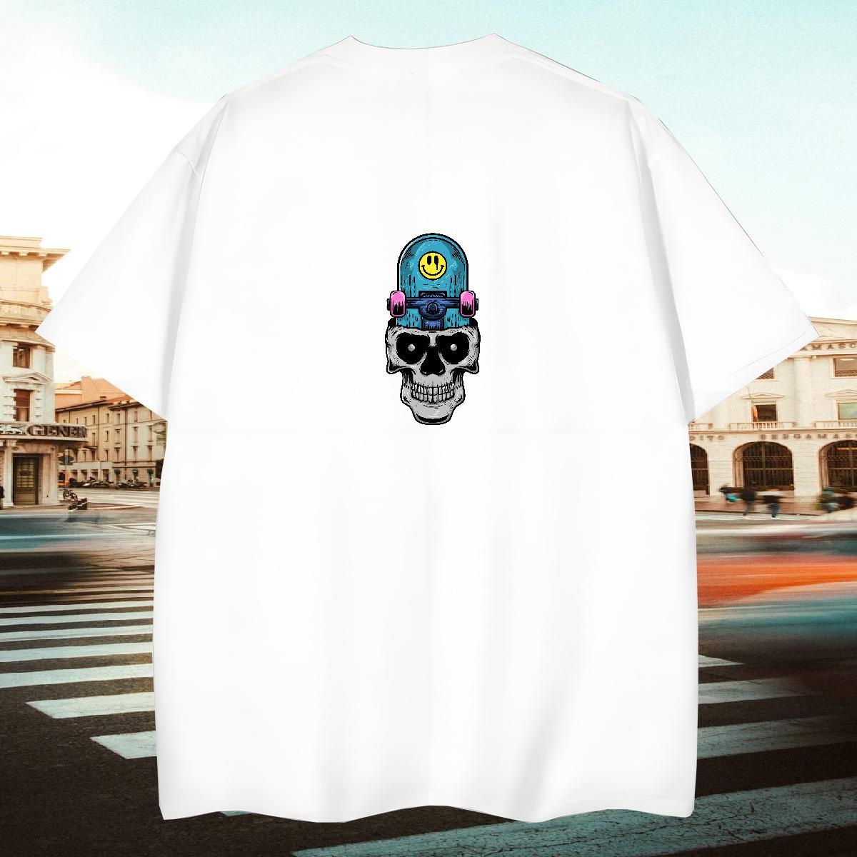 Comfortable Mens T Shirts 100% Cotton 230g skull Hip Hop Street Custom Anime Breathable Men Clothes T-Shirt New Polos