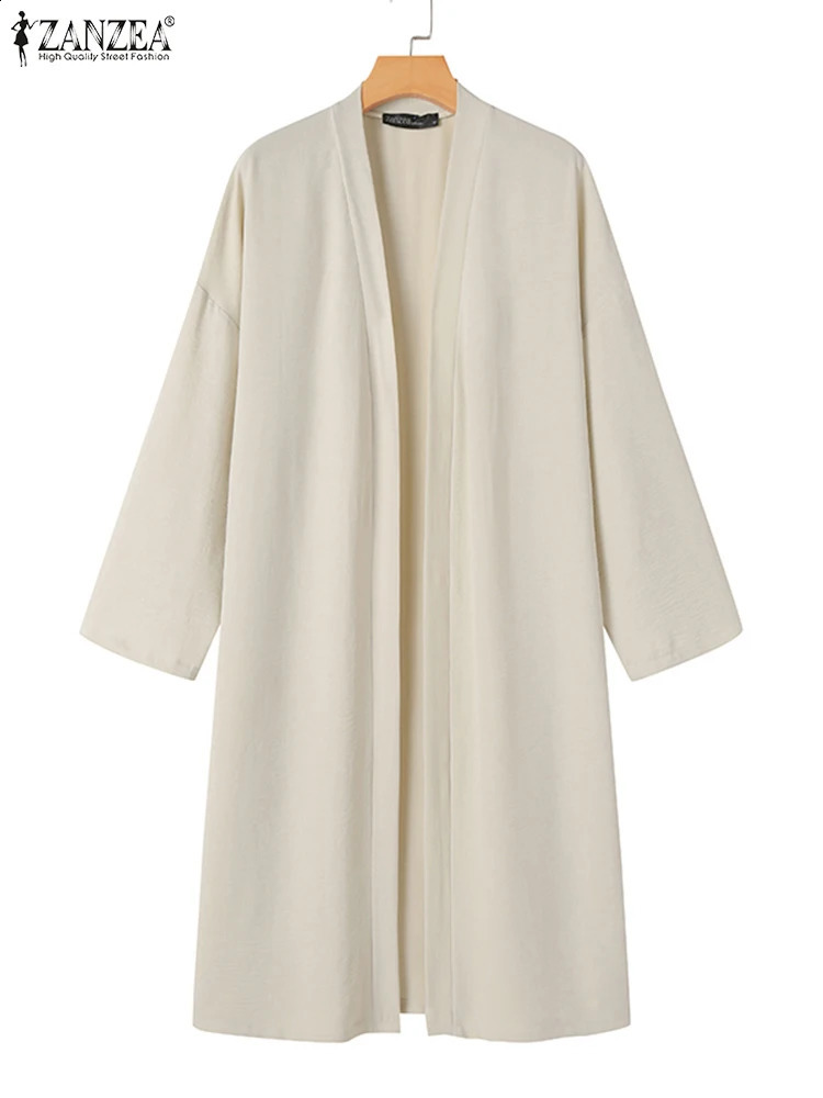 ZANZEA Causal Women Cardigan Solid Minimalist Long Shirt Spring Long Sleeve Female All-match Top Loose Korean Fashion Tunic 240823
