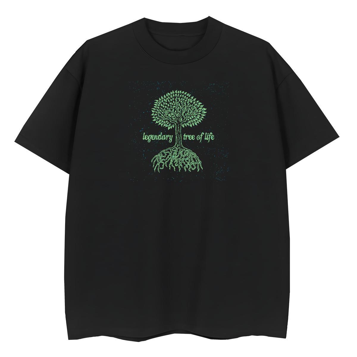 DIY Customized Men Tops Tees tree Street wear Hip Hop 230g Cotton Clothes Breathable Crew Neck Unisex Man T Shirts Black Oversized