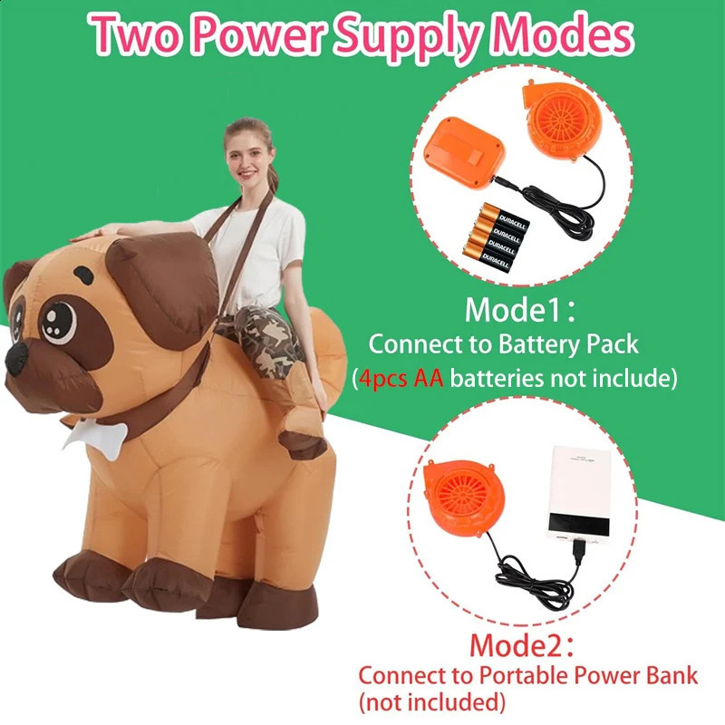 Womens puppy riding inflatable costume roleplaying fun air blowing dog set party fancy dress Halloween carnival props 240823