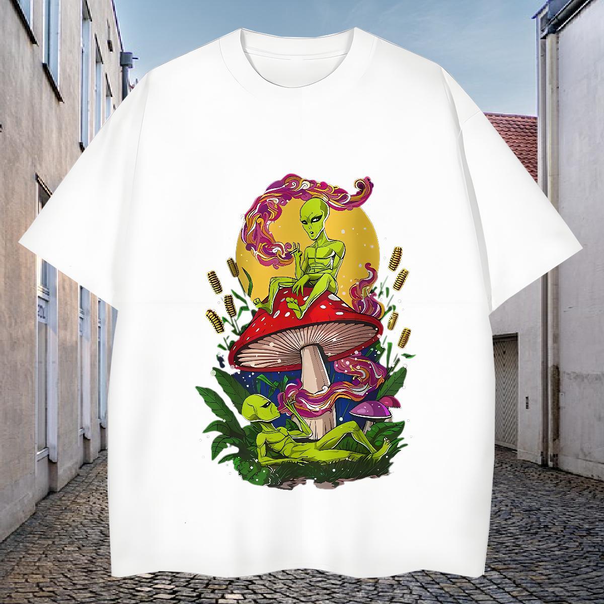 High Quality T Shirt For Man 230g Cotton skull Street Casual Anime Short Sleeve Soft Mens Tshirts Classic Clothes