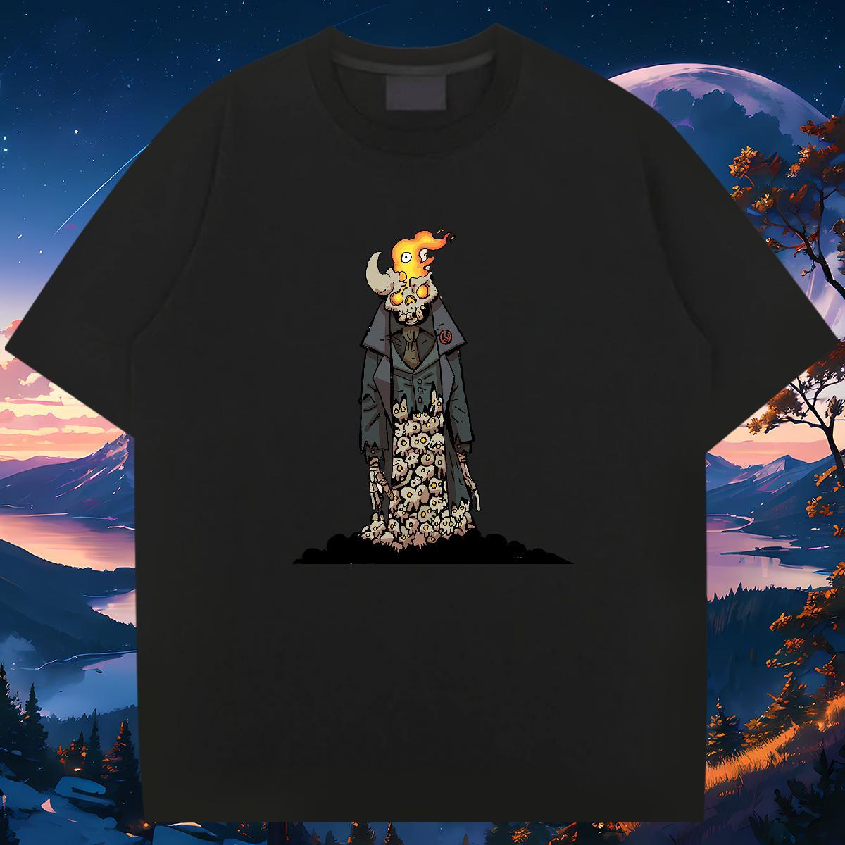 Brand T Shirts Men 230g Cotton skull Home Outdoor Custom Big Size Round Neck Short Sleeve Tshirts Factory Direct Tees Shirts