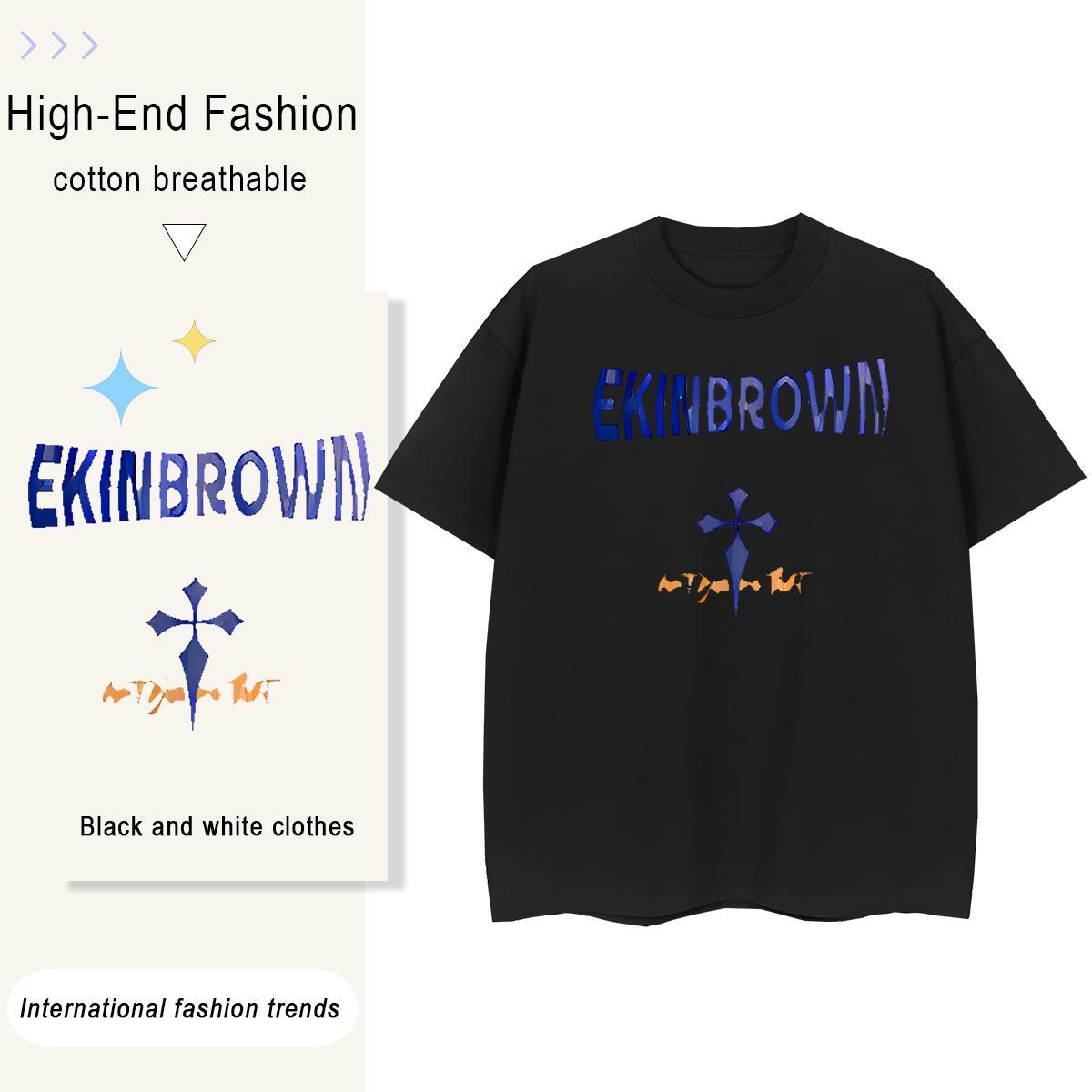 Loose Unisex Tshirts 230g Pure Cotton letter Daily Wear T-Shirts Breathable Short Sleeve DIY Logo Tee Shirt