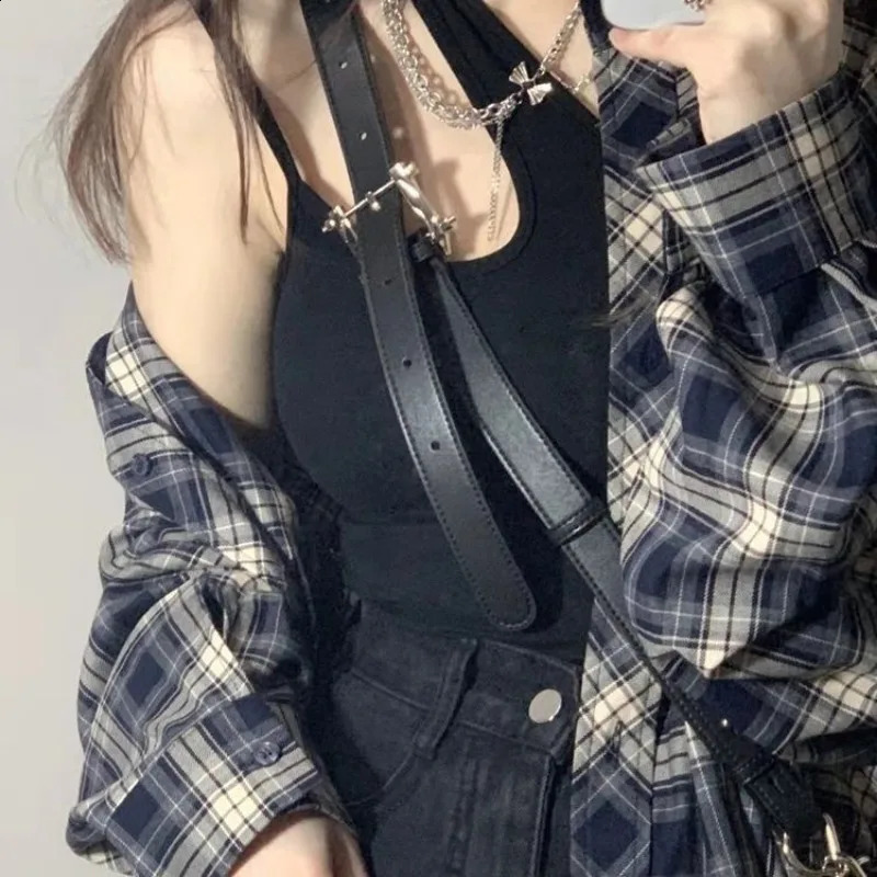 Deeptown Y2k Long Sleeve Plaid Shirts Vintage Woman Korean Style Blouses Japanese Harajuku Fashion Oversized Outerwears Summer 240823